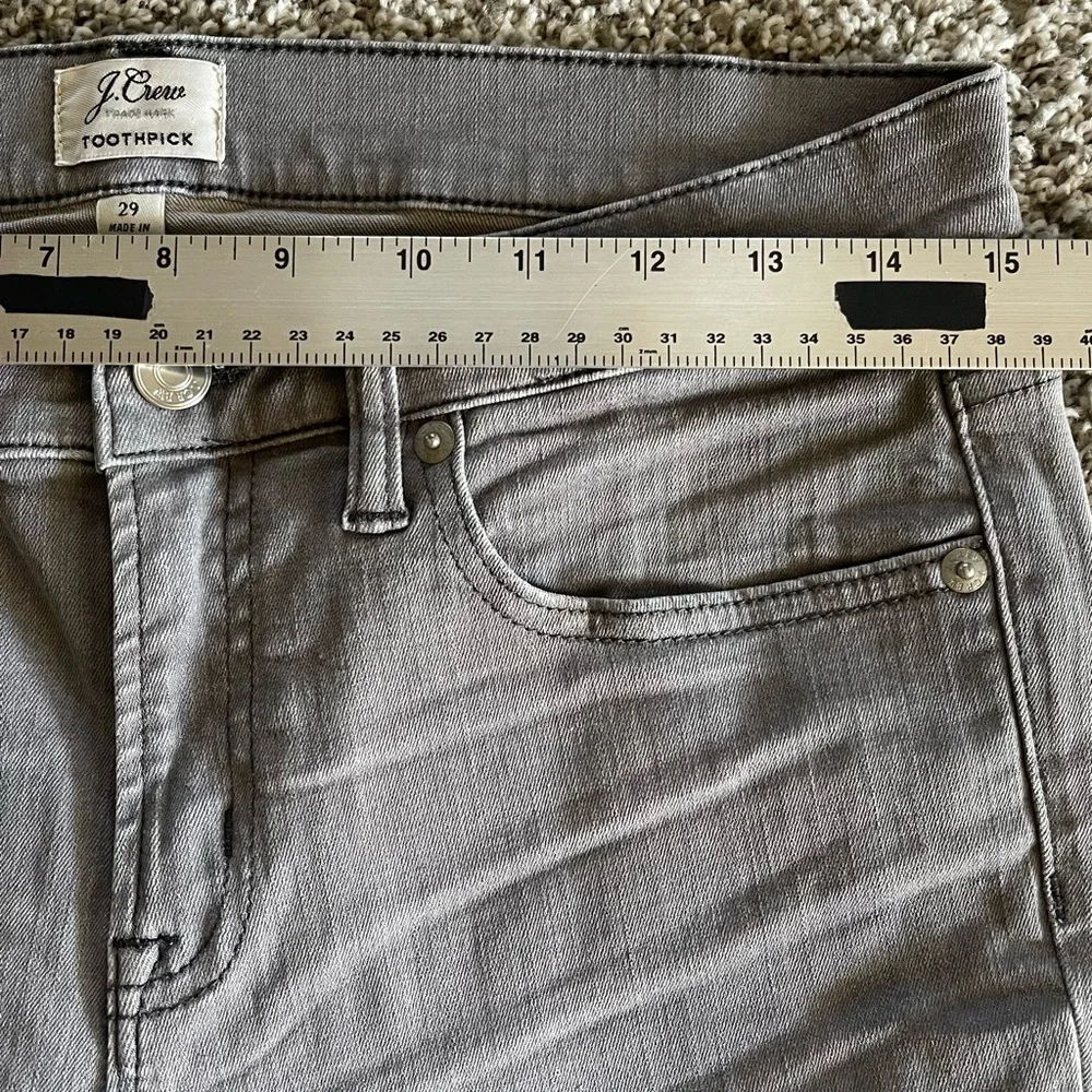 J.Crew Toothpick Skinny Gray Wash Stretch Jeans Size 29